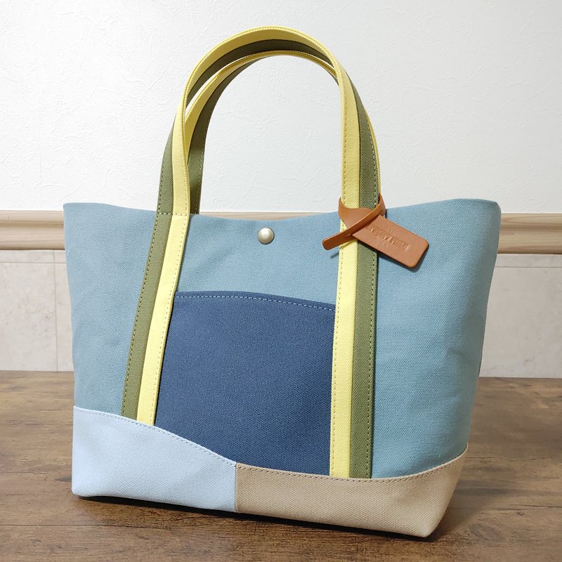 canvas tote bag　Mi-Top water - Handbags & Totes - Cotton & Hemp Blue