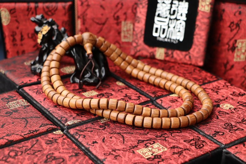 特精工六道木念珠 10x8mm桶珠 降龍木 108顆 佛珠 藏傳佛教 飾品 - 手鍊/手環 - 木頭 