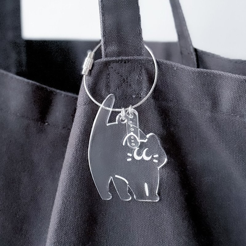 NECHIKOYAN Clear acrylic keyring - ที่ห้อยกุญแจ - อะคริลิค สีเงิน