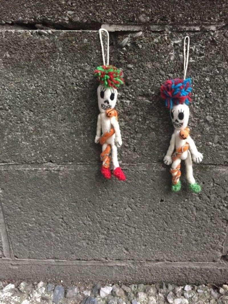 ✱ wool felt death skull skeleton head strap ✱ (The Red Shoes) - Charms - Wool Multicolor