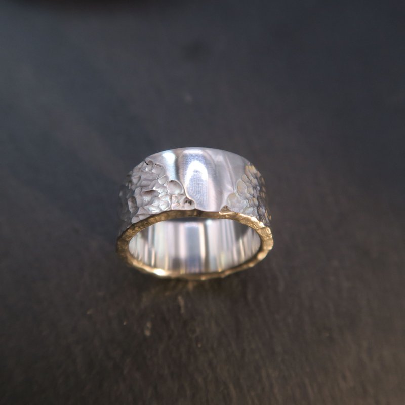 Pursuing sterling silver ring - width about 10mm/thickness about 2mm - แหวนคู่ - โลหะ 