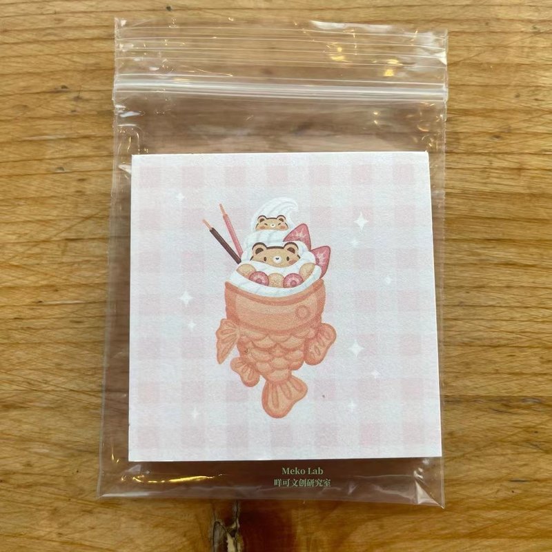 Meko Lab Bear Taiyaki Mini Memo - Sticky Notes & Notepads - Paper 