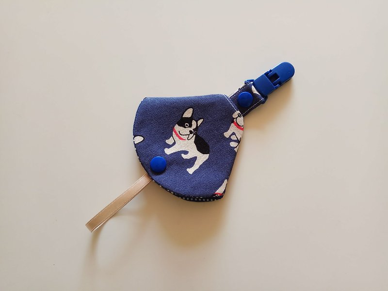 Blue Dog Two Pacifier Pacifier < Pacifier Dust Bag + Pacifier Clips> Dual Function Vanilla Pacifier Available 1 In - Baby Gift Sets - Cotton & Hemp Black