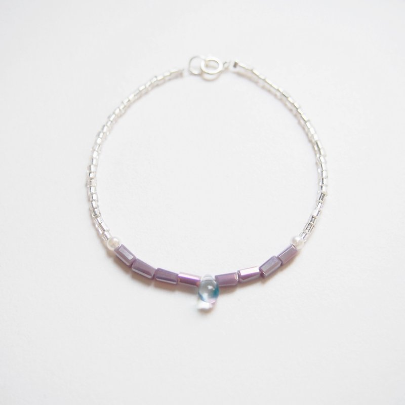 Water droplets through the glass • elegant purple beads • bracelet bracelet • gift - Bracelets - Other Metals Purple
