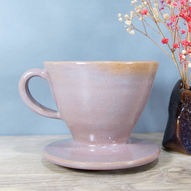 Pink purple conical coffee filter cup - Mugs - Pottery Pink