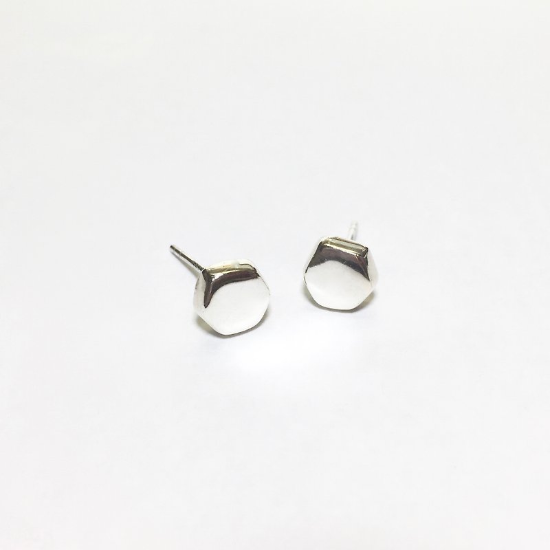 925 Sterling Silver Geometric Hexagonal Earrings - Earrings & Clip-ons - Other Metals Silver