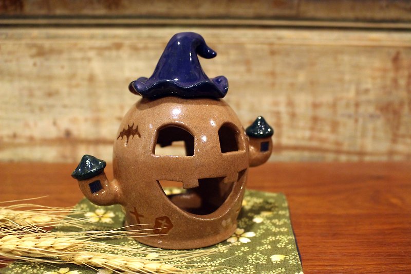 Halloween Gift | Monster House Candle Holder - Candles & Candle Holders - Pottery Khaki