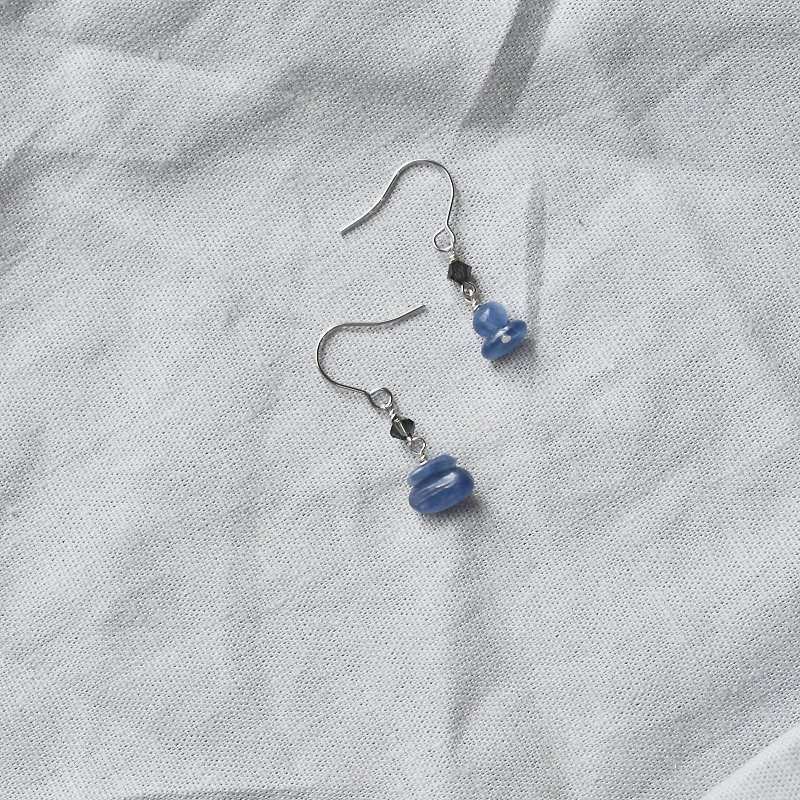 ZHU. Handmade earrings | The creation of sea water (Christmas gifts / natural stone / ear clips) - ต่างหู - หิน 