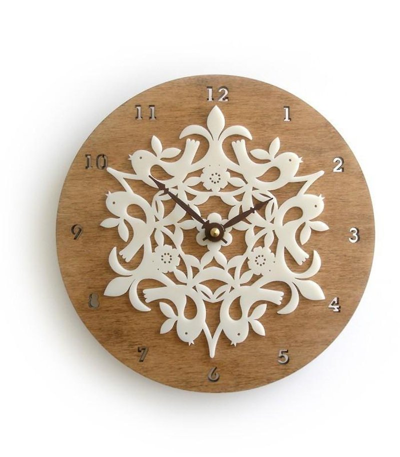 Decoylabの掛け時計　BIRDIES - 時鐘/鬧鐘 - 木頭 咖啡色
