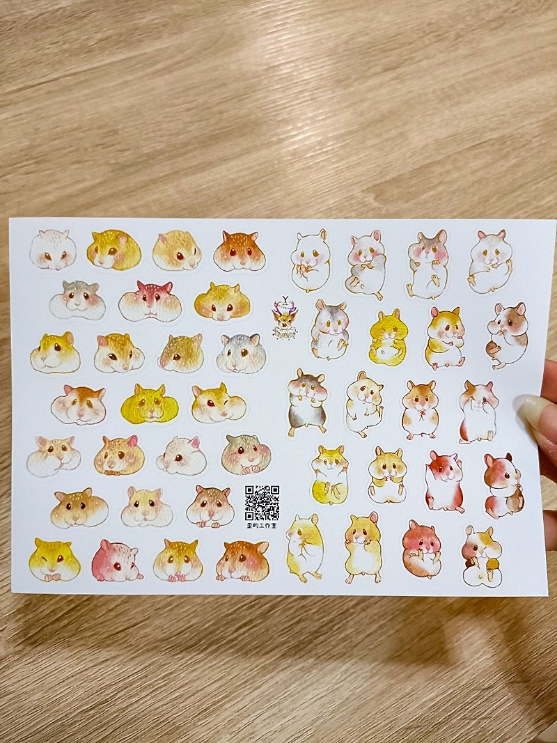 Hamster & Kitten & Sleeping Cat Waterproof Sticker - สติกเกอร์ - กระดาษ หลากหลายสี