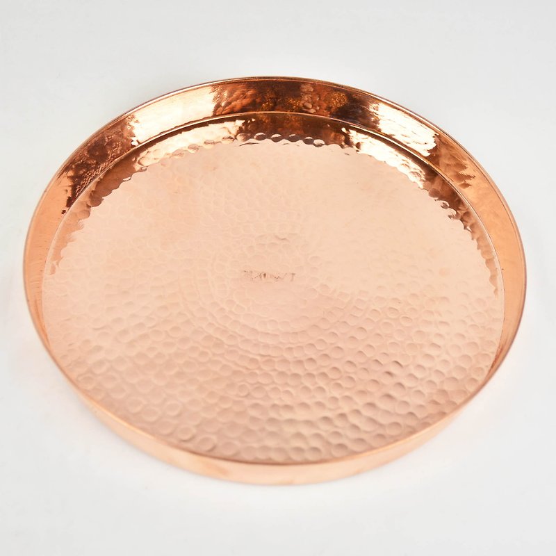 Copper round tray - fair trade - เครื่องครัว - โลหะ สีทอง