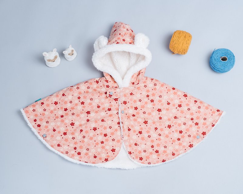 Japanese cold-proof fluffy cloak-and wind 13 (without ears) hand-made non-toxic outerwear for babies and children - เสื้อโค้ด - ผ้าฝ้าย/ผ้าลินิน สึชมพู
