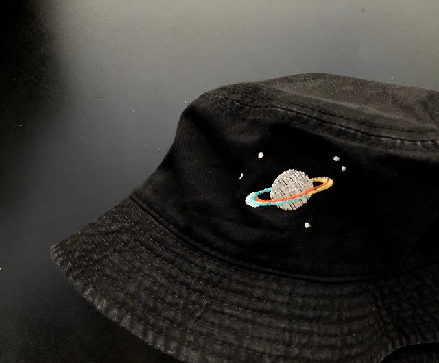 Saturn-Bucket Hat / Embroidery / Black - Shop WASHINGMACHINE's 