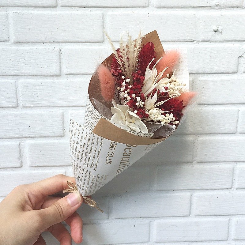Eight-color party bouquet-carmine dry mixed without withered flowers - ช่อดอกไม้แห้ง - พืช/ดอกไม้ 