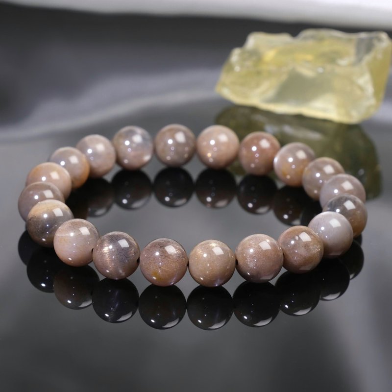 #436 One Picture, One Thing/9.5mm Gold Backbone Black Gold Stone Wealth Luck/Evil Dispelling/Career Luck Energy Crystal - Bracelets - Crystal Orange