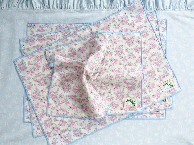 pink rose napkins/ set of 4 - ผ้ารองโต๊ะ/ของตกแต่ง - ผ้าฝ้าย/ผ้าลินิน 