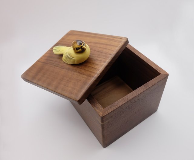 鳥のウォールナットほぞ穴木箱ギフト - ショップ sunyiculture 収納