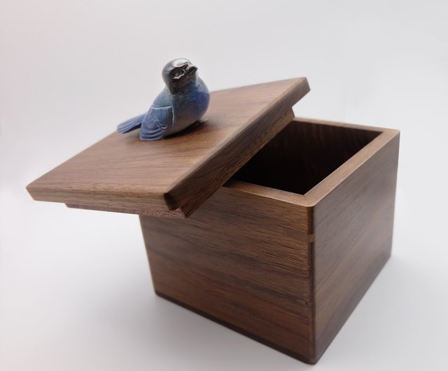 鳥のウォールナットほぞ穴木箱ギフト - ショップ sunyiculture 収納