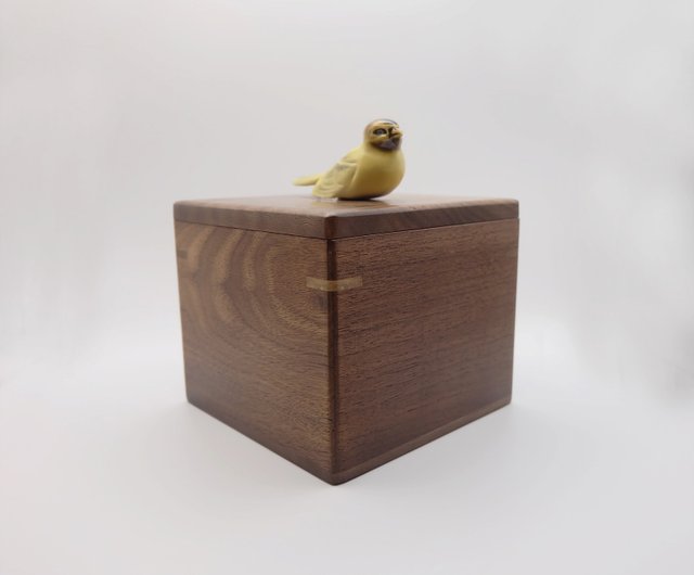 鳥のウォールナットほぞ穴木箱ギフト - ショップ sunyiculture 収納