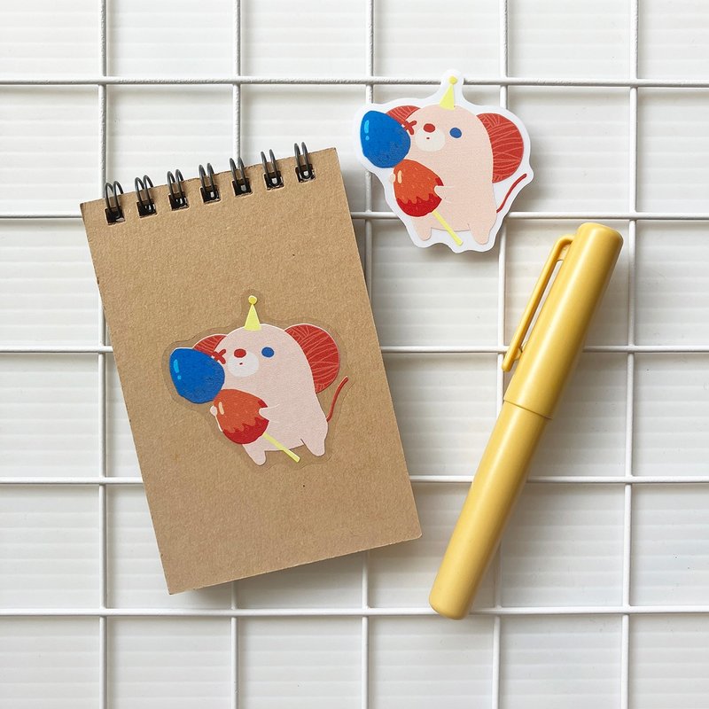 透明造型貼紙 / 糖葫蘆 / 珍珠奶茶 / 原創插畫 / 三入組 - 貼紙 - 防水材質 多色