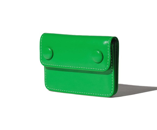 ★lemasque★ Dot 3-tier accordion coin card wallet pale lemo DOT Accordion Coin & Card Wallets green - Shop LEMASQUE