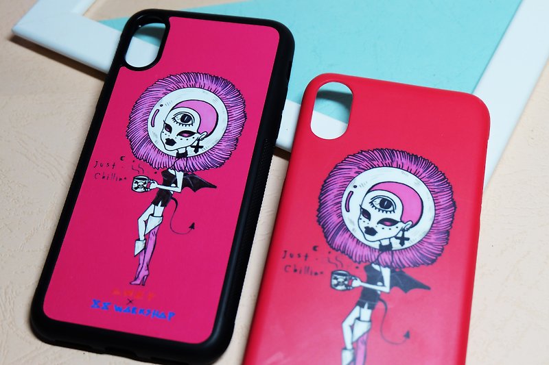 harajuku pink girl Weird original illustrations iphonecase/ order production - Other - Other Materials Multicolor