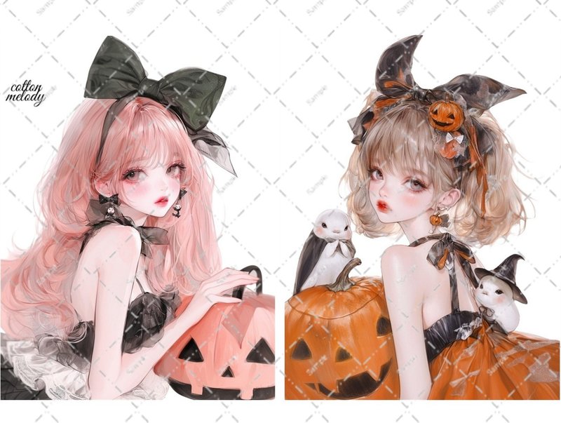 original sticker no.6860 人物ステッカー オリジナルステッカー 人物ステッカー 女の子ステッカー オリジナル人物ステッカー - 貼紙 - 紙 