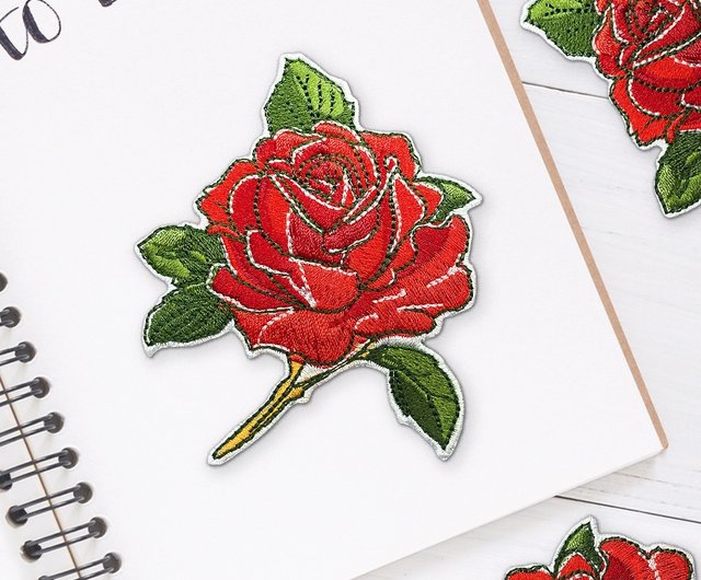 薔薇とチェリー刺繍ワッペン 薔薇とチェリー刺繍ワッペン 【公式通販】