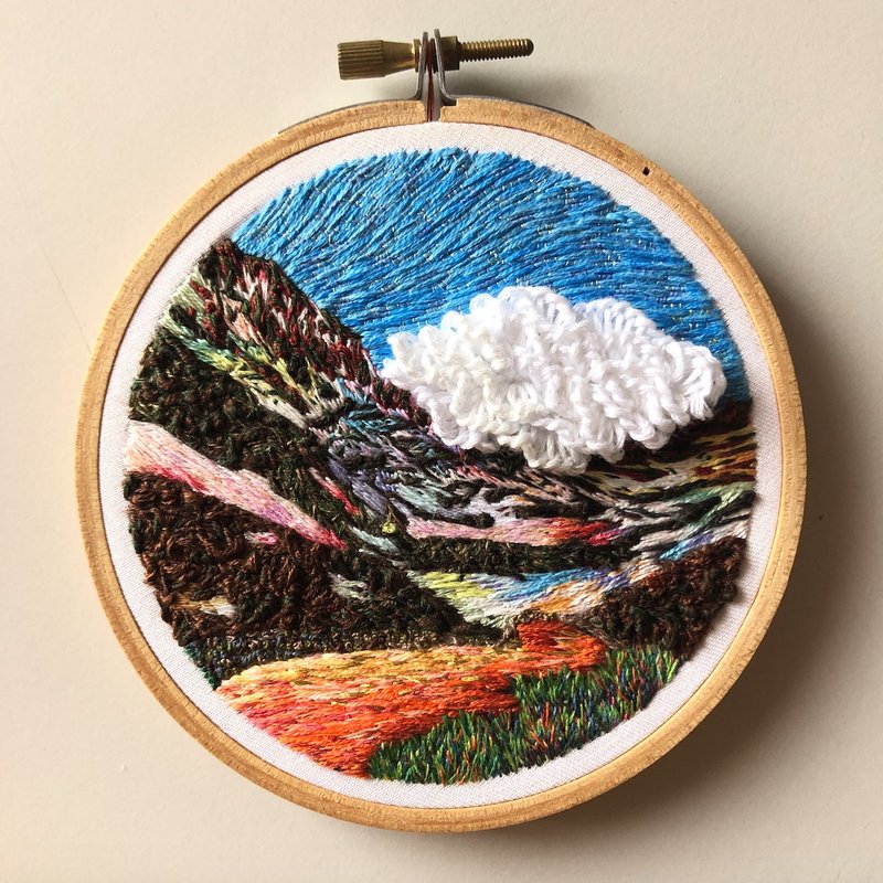 刺绣风景作品 刺绣画作 nr. 44 schymkent