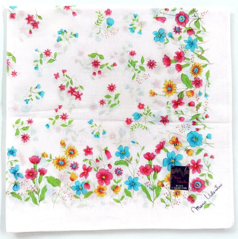 Mario Valentino Vintage Handkerchief Pocket Square 17 x 16.5 inches - 手帕 - 棉．麻 粉紅色