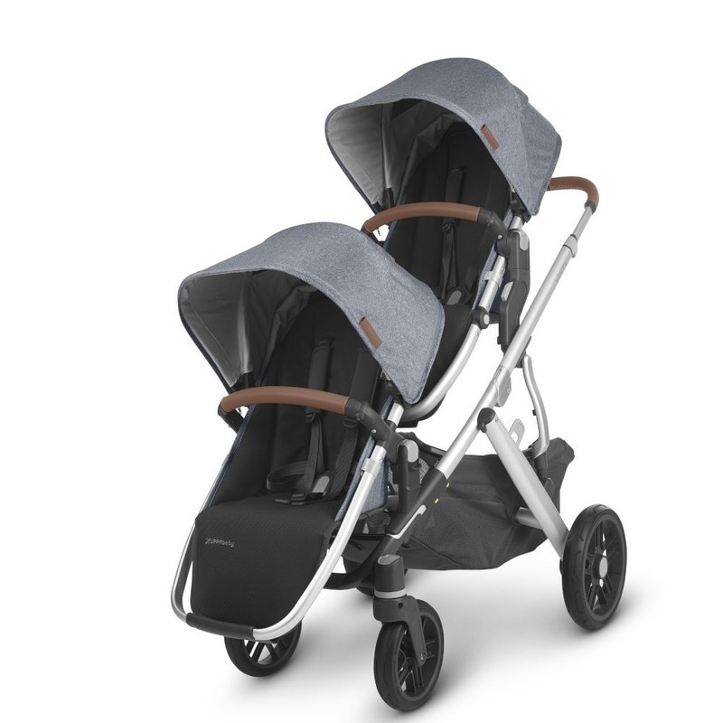 台灣宅配【原廠贈禮】【UPPAbaby】VISTA V2 王者雙寶推車-藍灰色 - 嬰兒車/嬰兒推車 - 其他材質 灰色