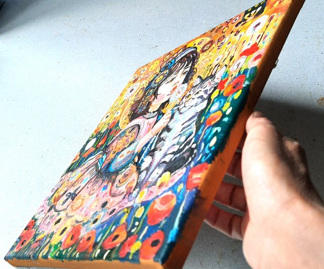 キャンバスアート　油絵 Amazon.co.jp: 金箔絵アート手描きモダン抽象油絵キャンバス