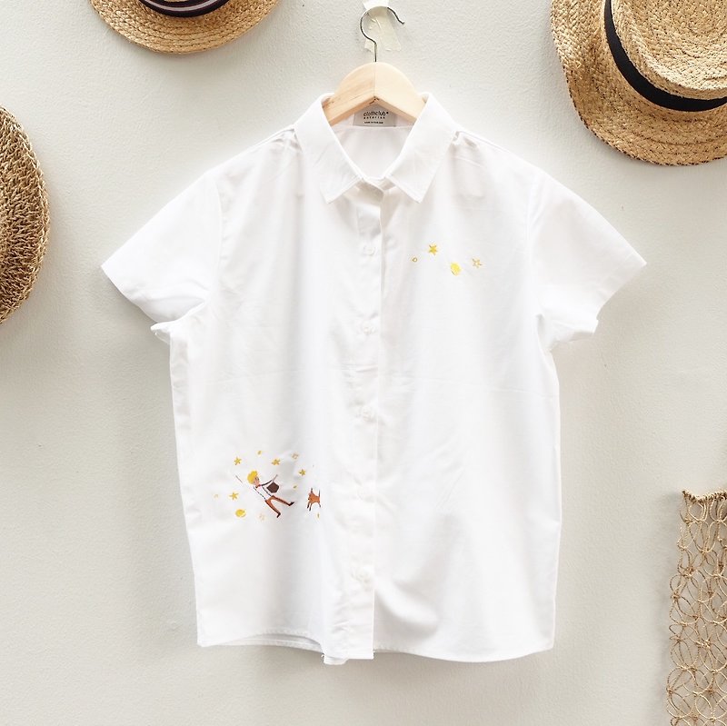 Little Prince Shirt : White - เสื้อผู้หญิง - ผ้าฝ้าย/ผ้าลินิน ขาว
