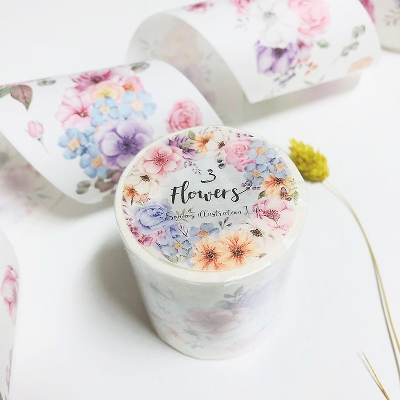 Flowers 3 paper tape (with release paper) 6CM - มาสกิ้งเทป - กระดาษ 