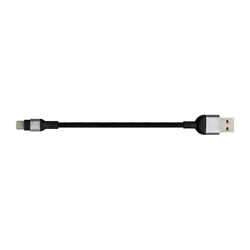 PeAk II Lightning - USB Braided Wire 20cm Grey - Chargers & Cables - Other Materials Black