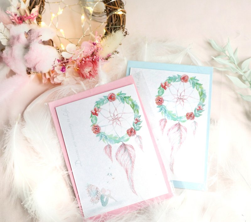 Floral Dreamcatcher Card - Original Design - Cards & Postcards - Paper Pink