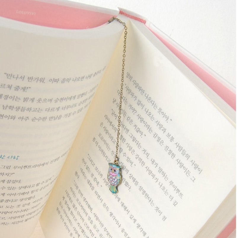 Owl Skyblue Bookmark - Bookmarks - Stainless Steel 
