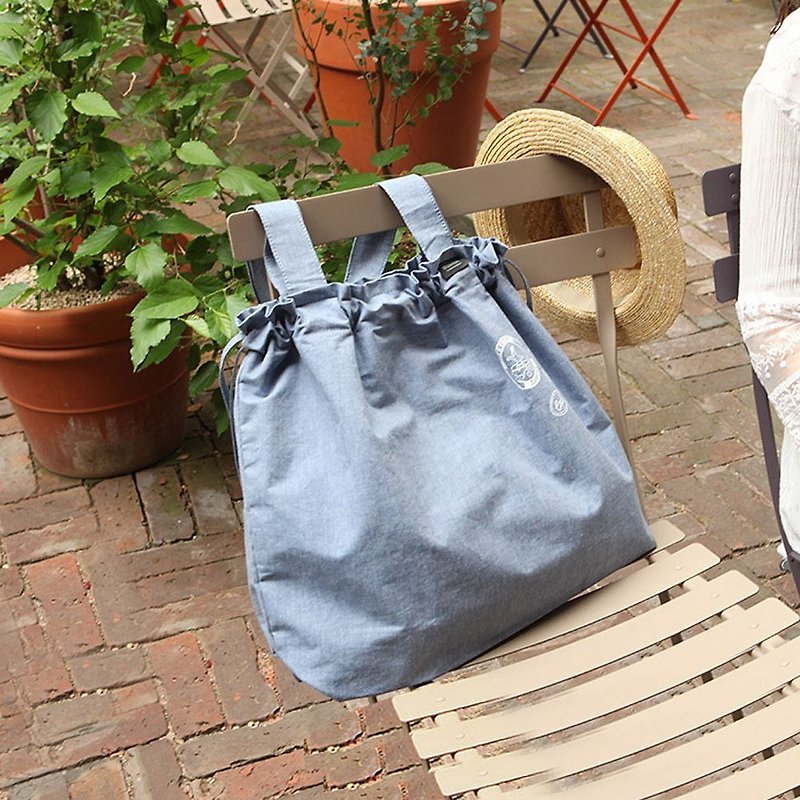 Antenna Shop Picnic Folding Shopping Bag - Denning Blue, ATS95698 - Messenger Bags & Sling Bags - Cotton & Hemp Blue