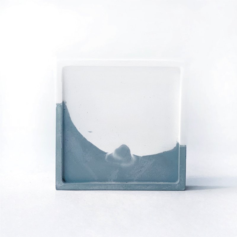 (Pre-order) Morandi Blue Series | Square two-color Cement chassis Cement jewelry tray - Items for Display - Cement Blue