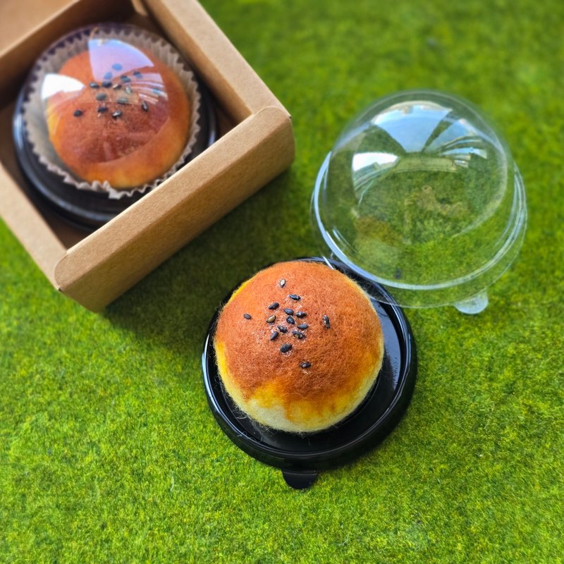 羊毛氈 蛋黃酥磁鐵禮盒 中秋節 -好肥好好吃系列 - 磁鐵 - 羊毛 橘色