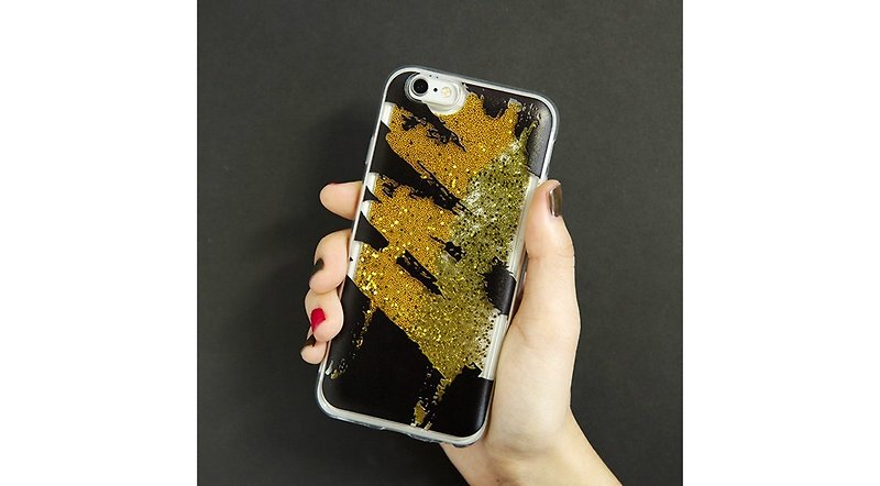 Everyone Firm - quicksand phone case - [too much ink (luxury gold)] - RD13 - เคส/ซองมือถือ - พลาสติก สีทอง