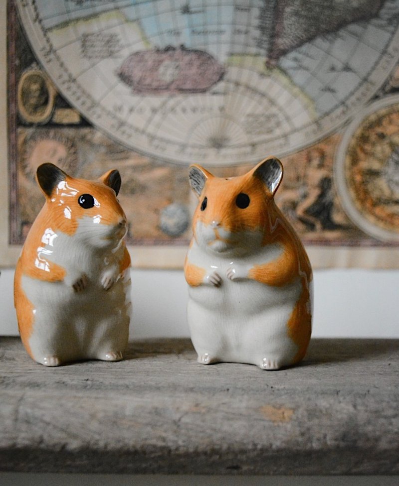 英國 Quail Ceramics 倉鼠造型手繪陶瓷調料罐 - 擺飾/家飾品 - 陶 多色