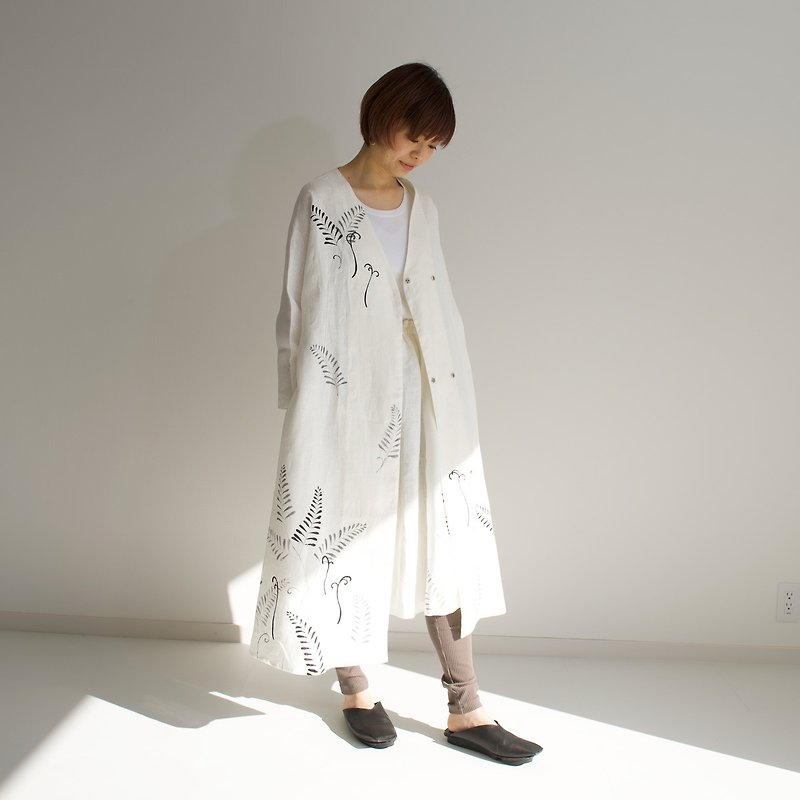Linen/ Haori Fern / Bracken - One Piece Dresses - Cotton & Hemp White