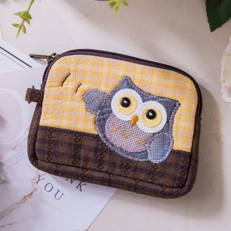 Owl waved his hand to carry a coin purse [710454] - Wallets - Cotton & Hemp Multicolor