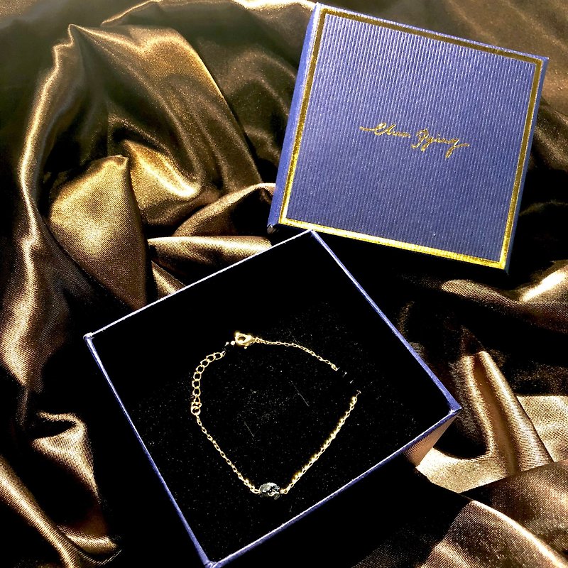 Black kaleidoscope 14k gold bracelet - สร้อยข้อมือ - กระจกลาย สีดำ