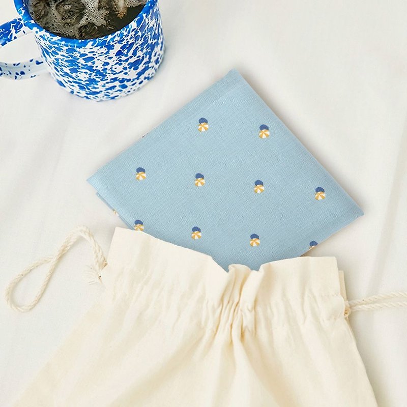 Nordic wind cotton handkerchief -50 parasol, E2D09963 - ผ้าเช็ดหน้า - ผ้าฝ้าย/ผ้าลินิน สีน้ำเงิน