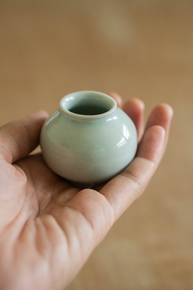 青瓷迷你月亮罐 - 擺飾/家飾品 - 瓷 藍色