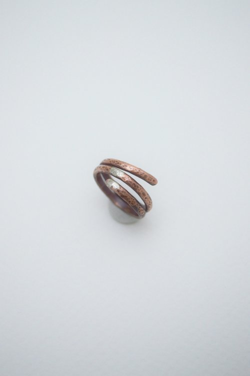 环绕系列-7号多环红铜戒指