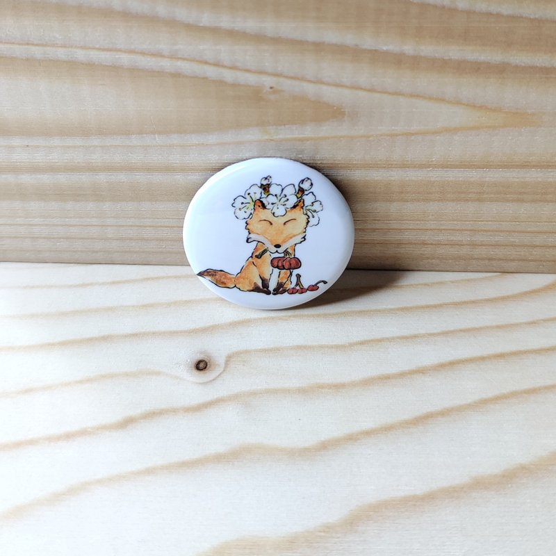 Badge / Pin / Badge Flower Fox - เข็มกลัด/พิน - วัสดุอื่นๆ หลากหลายสี