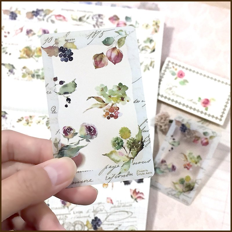 Masking tape card / bookmark - Permanent Flowers - Bookmarks - Plastic Brown